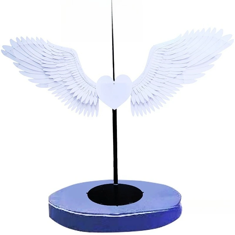 

Led glowing wing clock in photo background wall decoration, ornament large wing