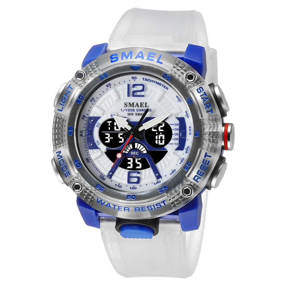Men's Digital LED Display Sport Watch, Translucent Strap