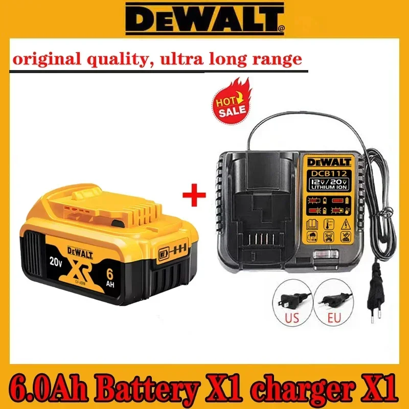 

Dewalt 20V 6.0Ah rechargeable battery, BDC112 charger, original Dewalt 20V DCB206, DCB205, DCB200 tool power battery DCB609