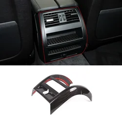 For BMW 5 Series F10 2011-2017 ABS Carbon Fiber Car Rear Air Conditioner Anti-kick Panel Cover Trim Stickers Car Accessories