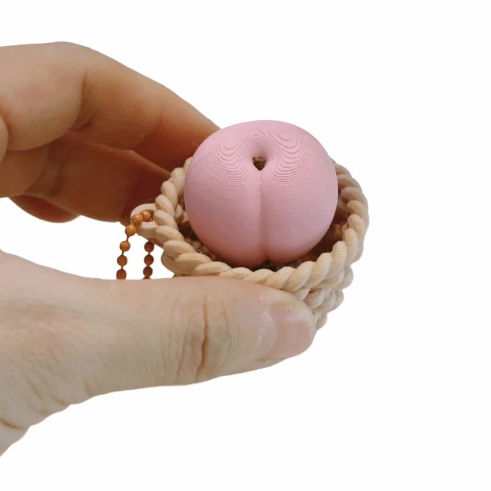 3D Printed Roller Stress-relief Button with Beaded Chain Portable Clickable Basket Pumpkin Button Creative