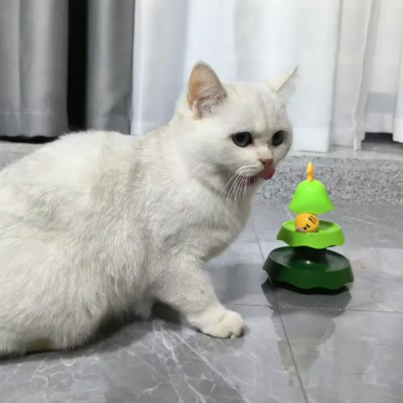 Christmas Tree Cat Carousel Multi functional Track Luminous Ball Cat Toy Self Hi Soothing Sound Ringing Cat Toy