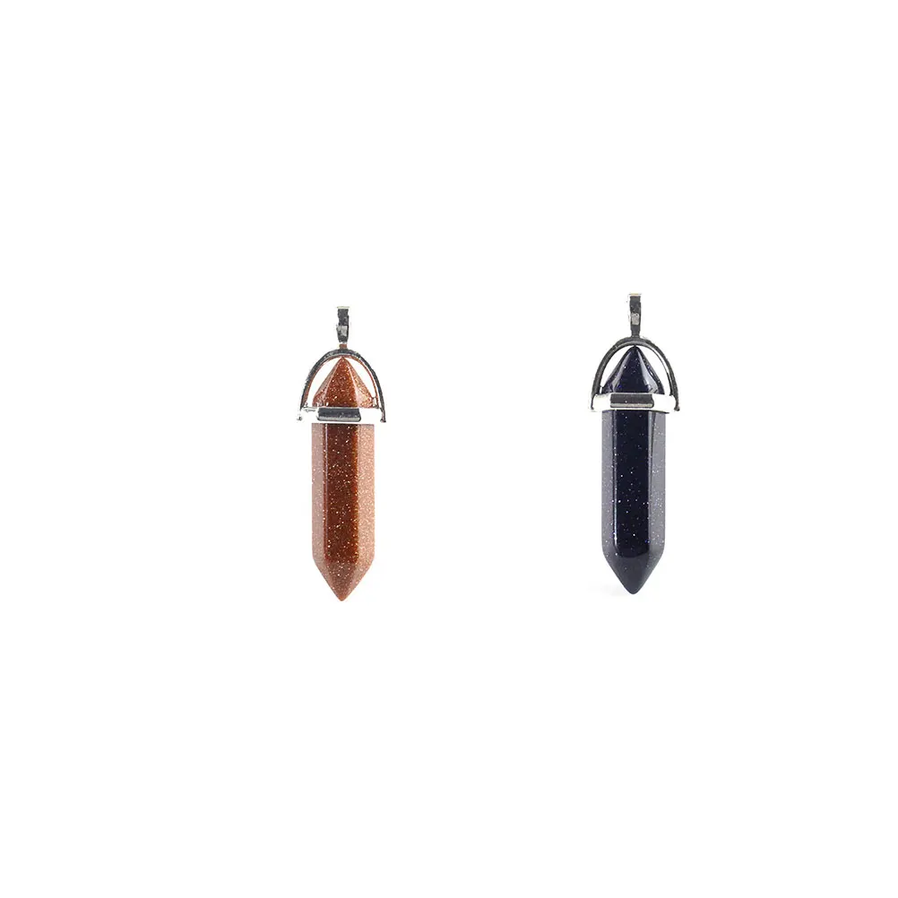 

16 pcs Crystal Pendant DIY Jewelry Making Hexagonal Bullet Shaped Natural Stone Charm Necklace Bracelet Keychain Accessories