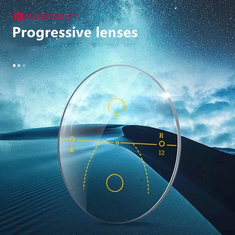 1.56 1.61 1.67 1.74 Progressive Anti-Blue Ray Free-form Wide Field Of View UV400 Aspherical Multifocal Optical prescription Lens