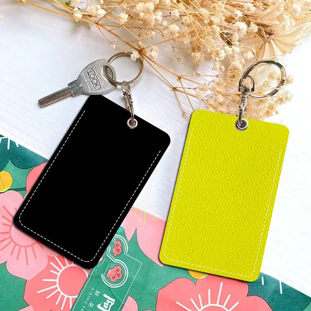Solid Color Access & Meal Card Holder Keychain Credit ID Bank Card Protective Case Keychain Pendant Fashion