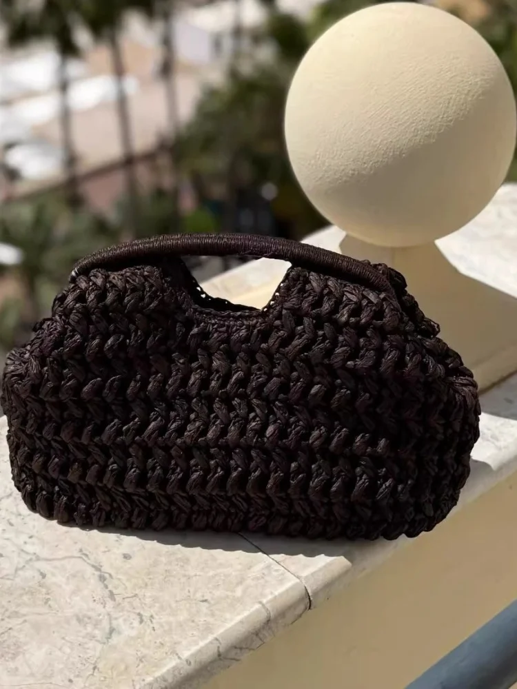 

2025 Summer Women Straw Woven Handbags Leisure Boho Weaving Shoulder Bags Crossbody Bags Versatile Rattan Beach Woven Bag Purses