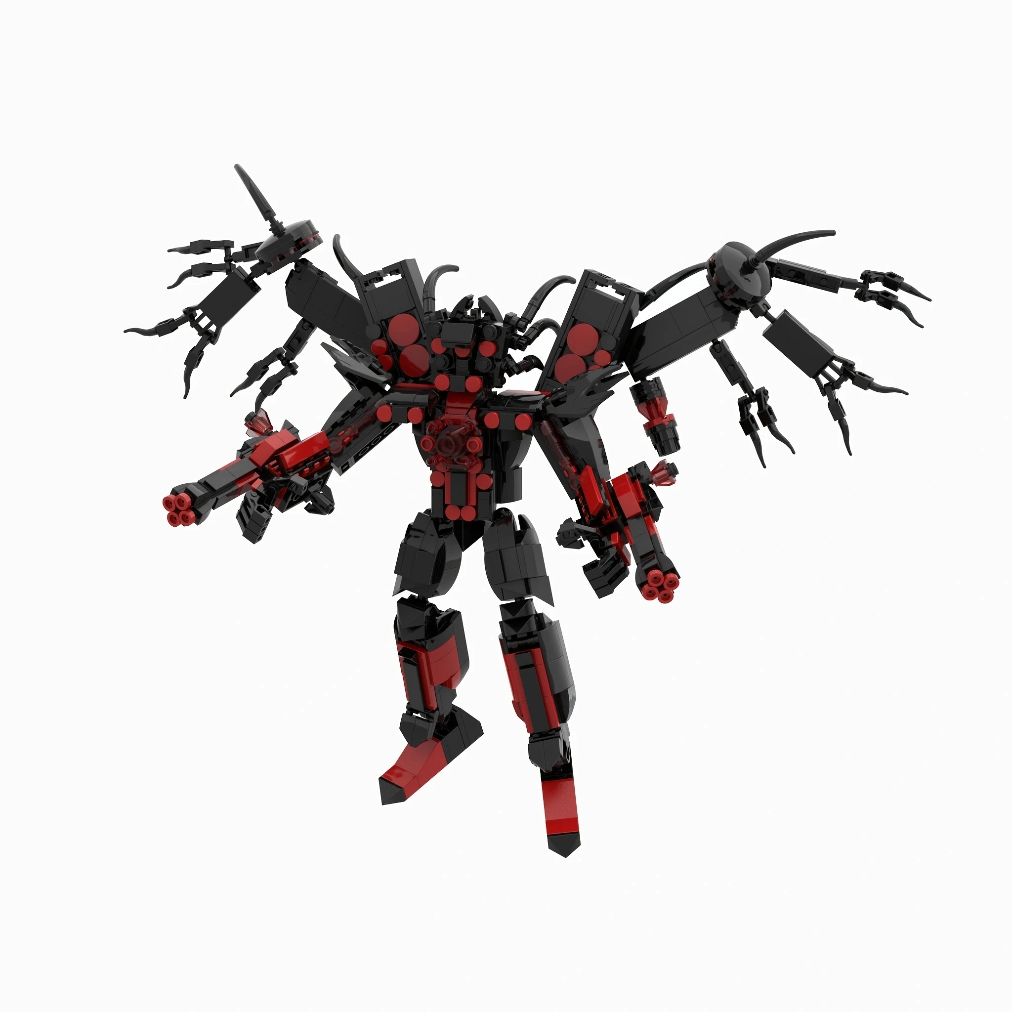 MOC ‌ Triplo titã som mech 729 pçs blocos de construção robô modelo diy ci-fi áudio brinquedo presente para colecionadores adultos