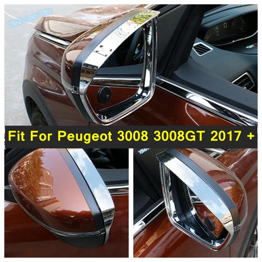 

Rearview Mirror Rain Eyebrow Visor Rainproof Blades Cover Trim Fit For Peugeot 3008 3008GT 2017 - 2023 Car Exterior Accessories