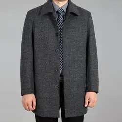 New Arrival Autumn and Winter Style Men Boutique Woolen Coat High Quality Trench 's Leisure  Blends  Jacket M-4XL