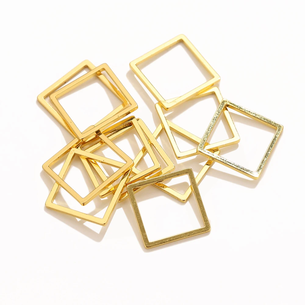 Stainless Steel Closed Square Frame Hoops Pendant Connector Rings for DIY Earring Necklace Jewelry Making Supplies Accessories