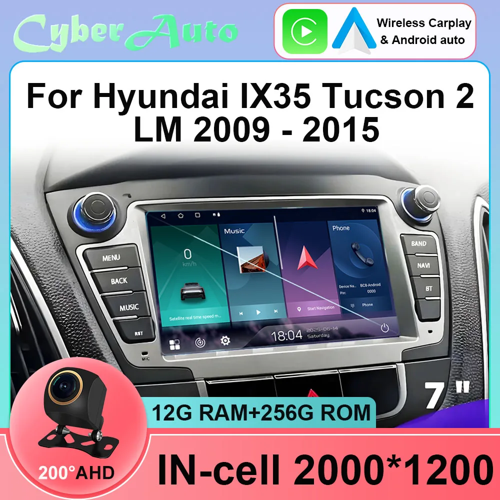 Car Radio Android 15 Player Carplay Multimedia WIFI Bluetooth for Hyundai IX35 Tucson 2 LM 2009-2015 Upgrade Auto Radio Wifi
