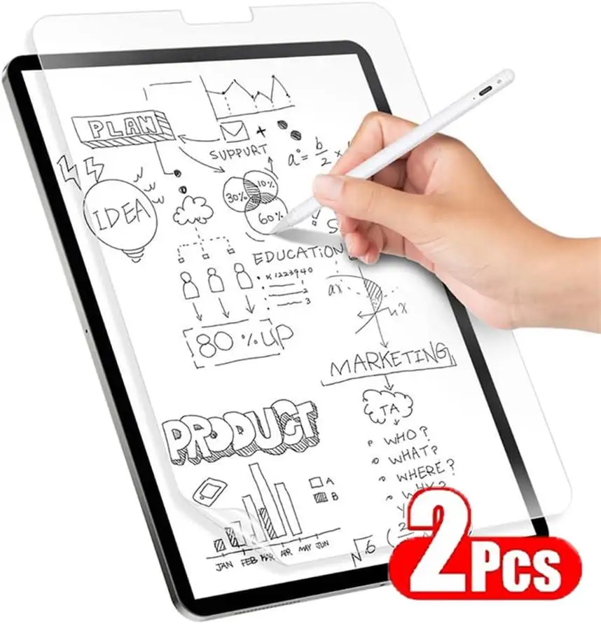 2Pcs Paper-Feel Screen Protector Film For iPad 10th 11th(A16)  2th 3th 4th 5th 6th Pro 9.7 11 13inch IPad Air 11 Air 3 2 1