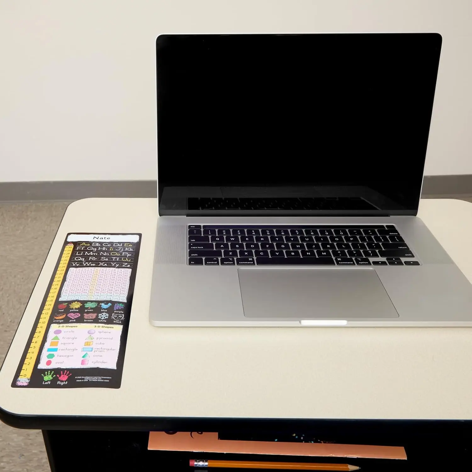 مجموعة مكونة من 24 مساعدًا لسطح المكتب العمودي ذاتي اللصق للتعلم في الفصل الدراسي، نمط سبورة من الفينيل #4