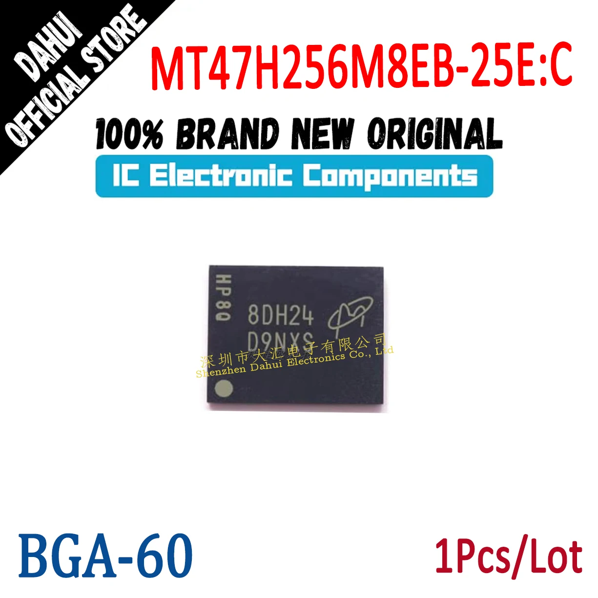 

MT47H256M8EB-25E:C D9MTG MT47H256M8EB 25E C FBGA-60 memory chip ic new original