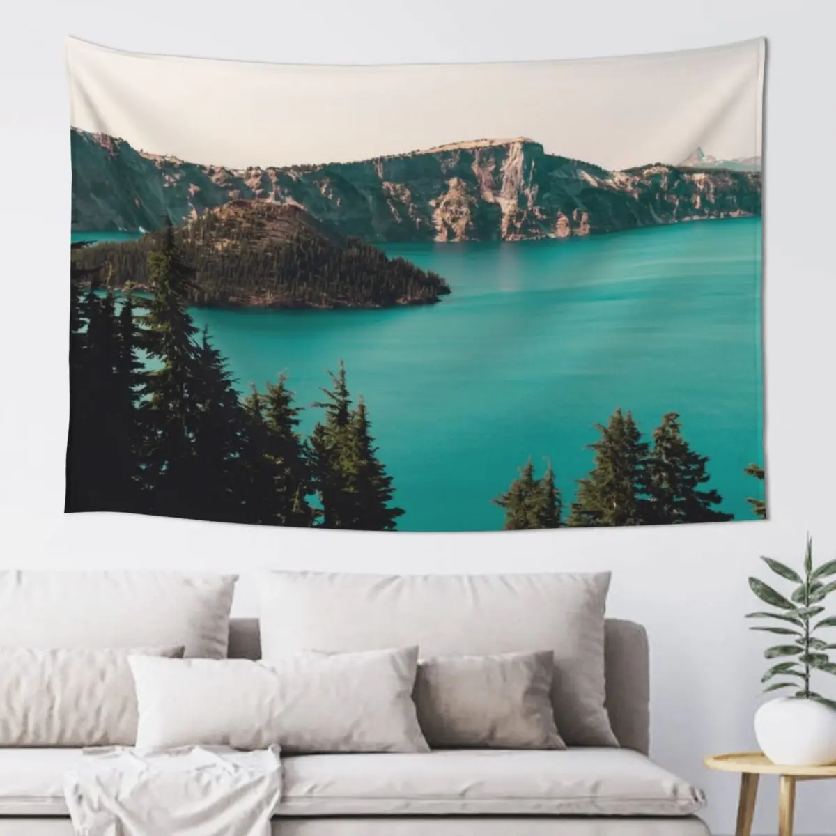 

Crater Lake Turquoise Heaven Tapestry Cute Decor Room Decorations Aesthetic For Bedroom Tapestry