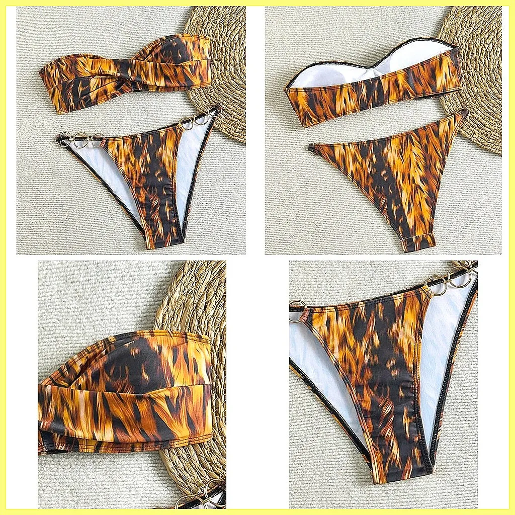 

Sexy Floral Print Brazilian Bikini Set for Women, Summer Beach Swimwear Two Piece Bathing Suit(72 characters)