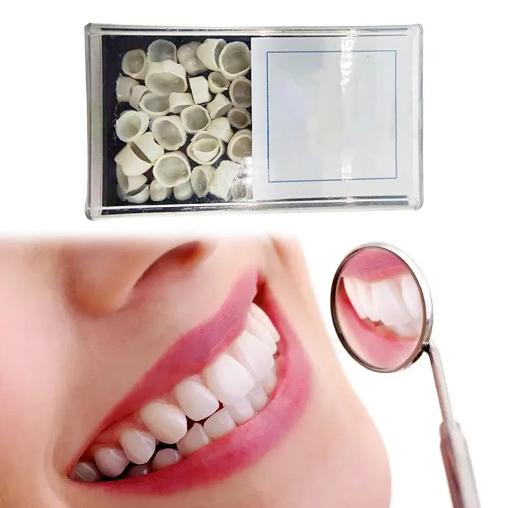 

Sdotter New 70/50pcs Dental Teeth Veneers Whitening False Denture Resin Temporary Crown Replacement Kit Porcelain Dental Materia