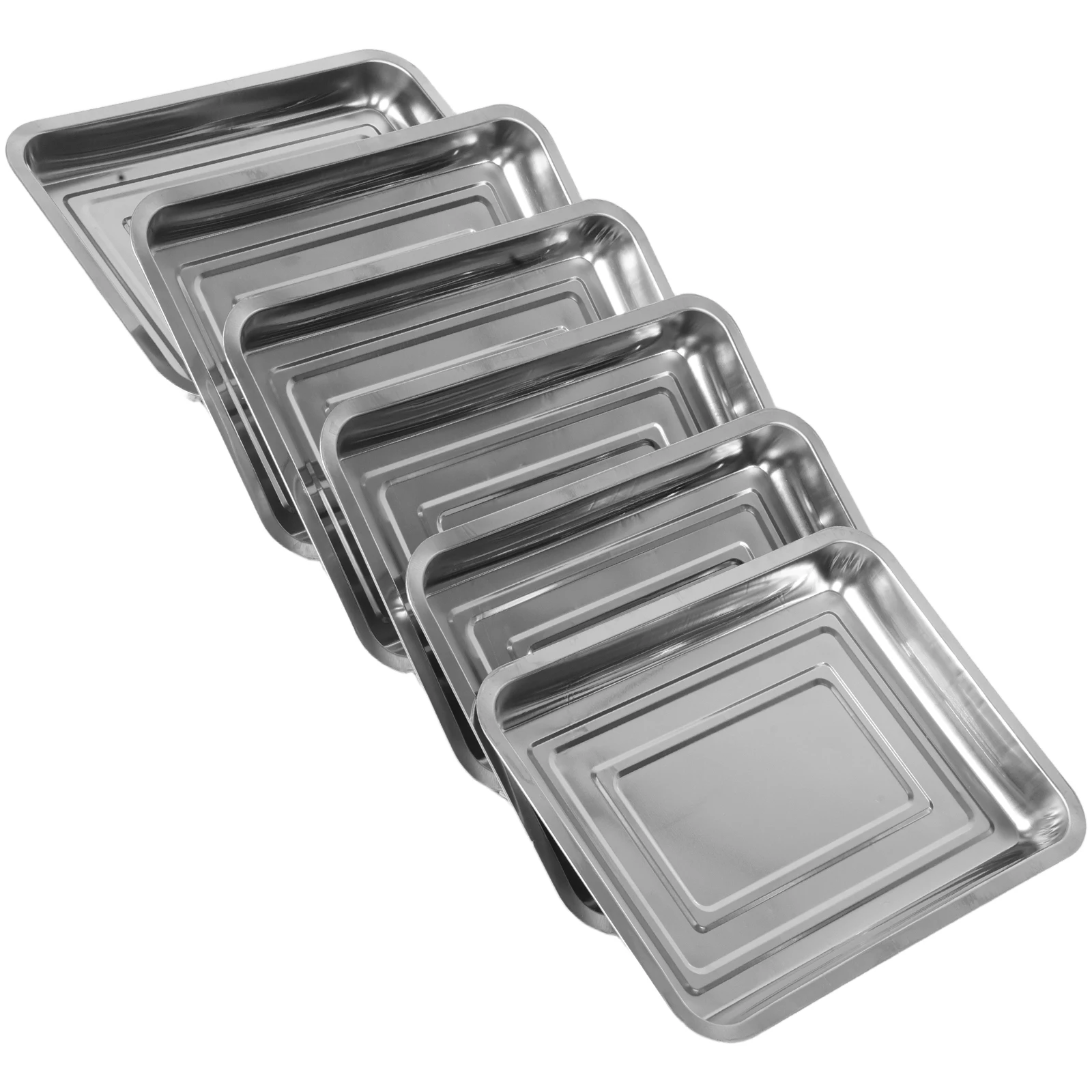 

6 Pcs Plant Seedling Tray Durable Stainless Steel Growing Trays for Indoor Balcony Greenhouse Water Collection System Easy
