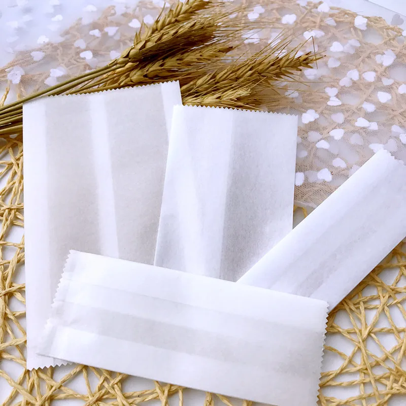 200pcs White Cotton Paper Candy Bags For Birthday Baby Shower Pineapple Cake Nougat Candy DIY Gift Pacakging