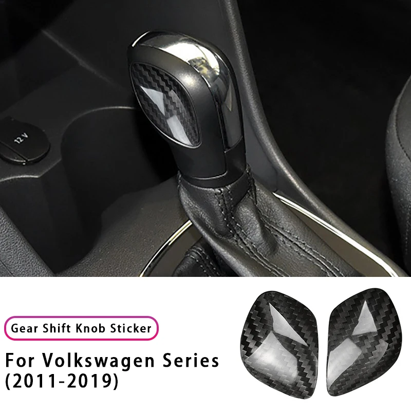 For VW Volkswagen Touareg Passat Variant Passat GTE Variant Beetle Sharan 2011–2019 Carbon Fiber Gear Shift Knob Sticker Cover