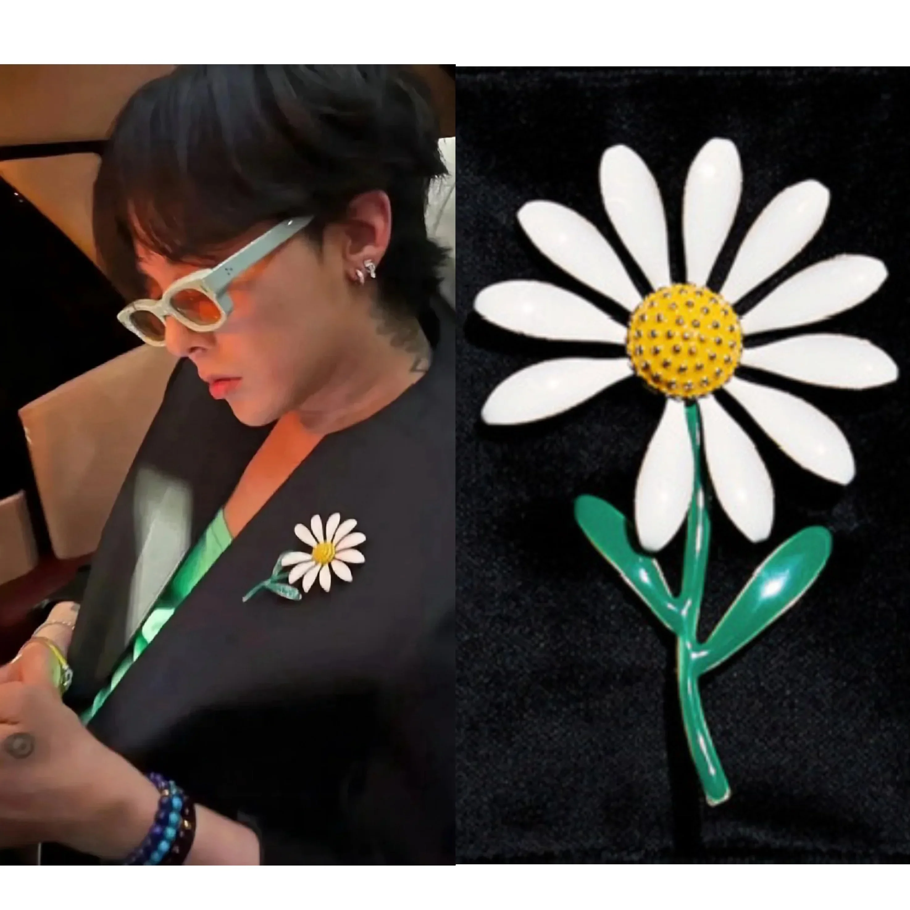 Kpop Idol G-DRAGON Same Style Daisy Brooch GD Daisy Series High Quality Fashion Jewelry Accessorie VIP Fans Collection Gifts