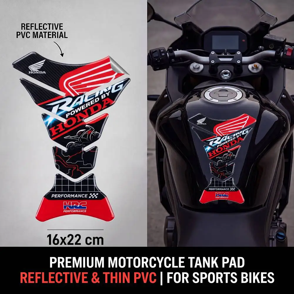 

FOR HONDA RACING Motorcycle PVC Tank Pad Tank Cap Protector Racing Sticker Universal