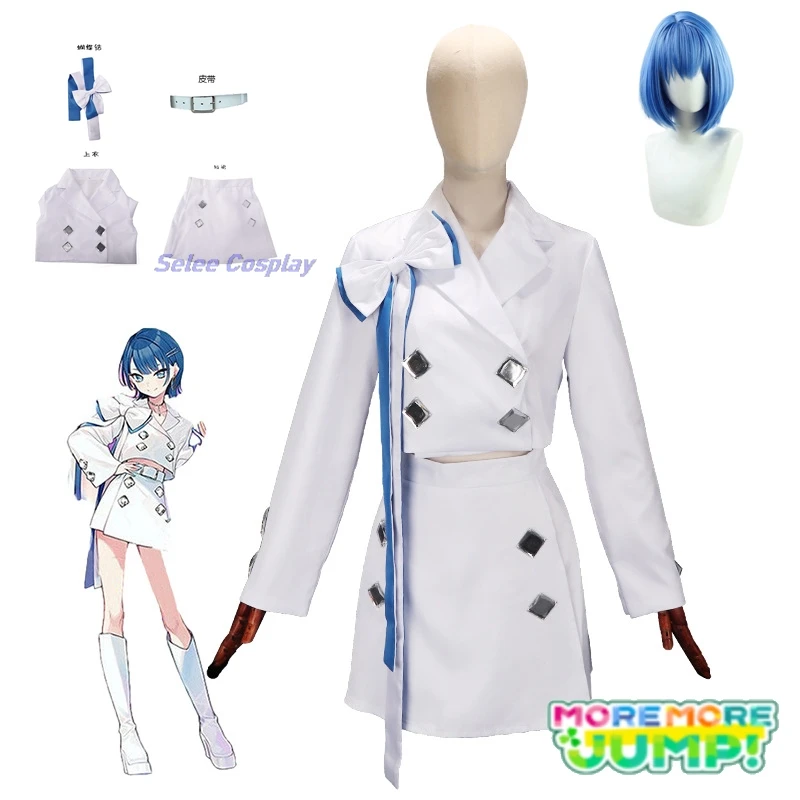 

Kiritani Haruka Cosplay Project Sekai Colorful Stage Costume White Uniform Top Skirt Wig Halloween Outfit Anime Party Cosplay