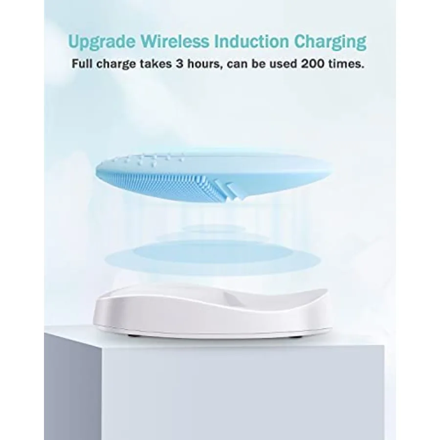 Cepillo de limpieza Facial, cepillo Facial vibratorio sónico resistente al agua para limpieza profunda, exfoliante y masaje suave, char inductivo