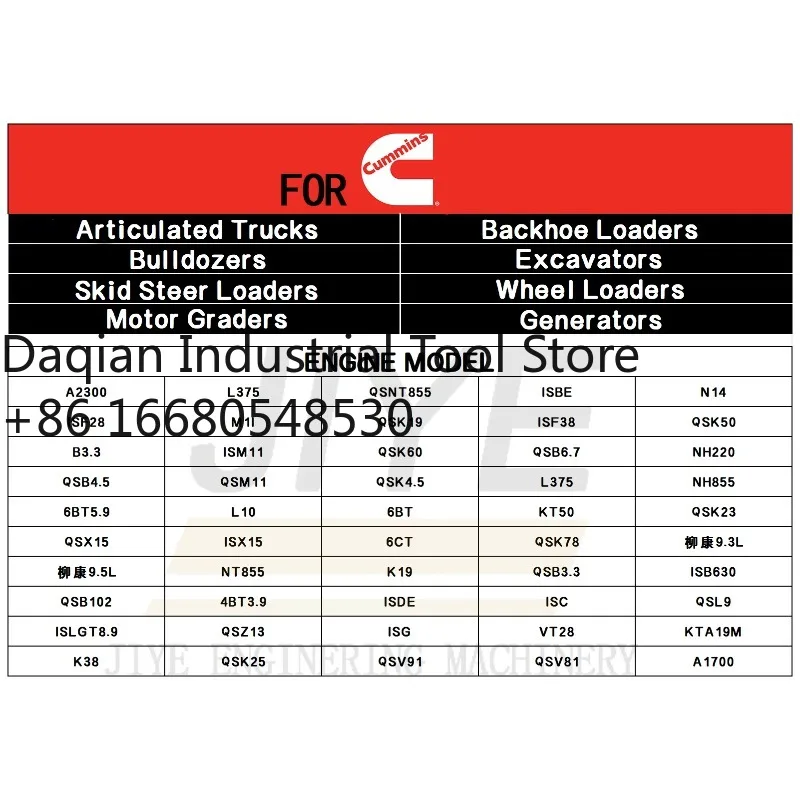 e3a M11 Cylinder B 4060393 3883454 3064223 4060394 for  M11 ISM11 QSM11 Excavator Rebuild Parts