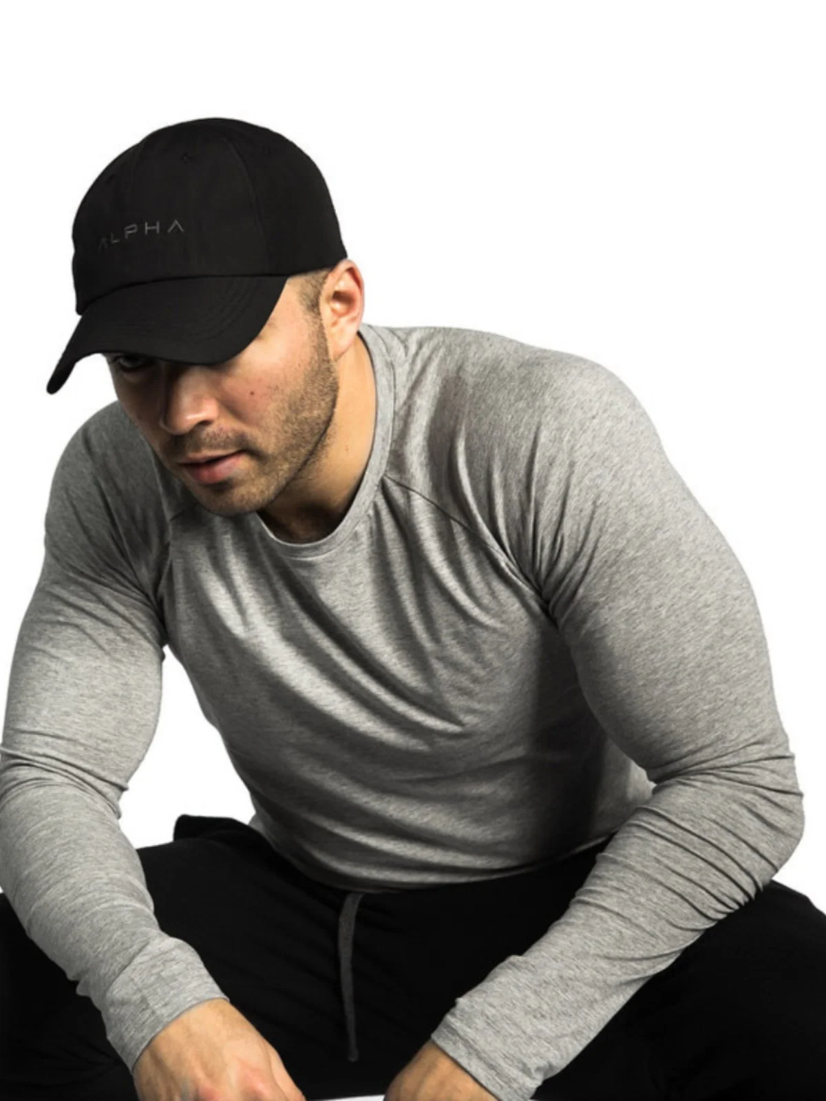 Men's Spring Sport Running Elastic Longsved Tshirt Tops Standard Fit Bright Thread Flocking PU Leather Tshirt for City Walk