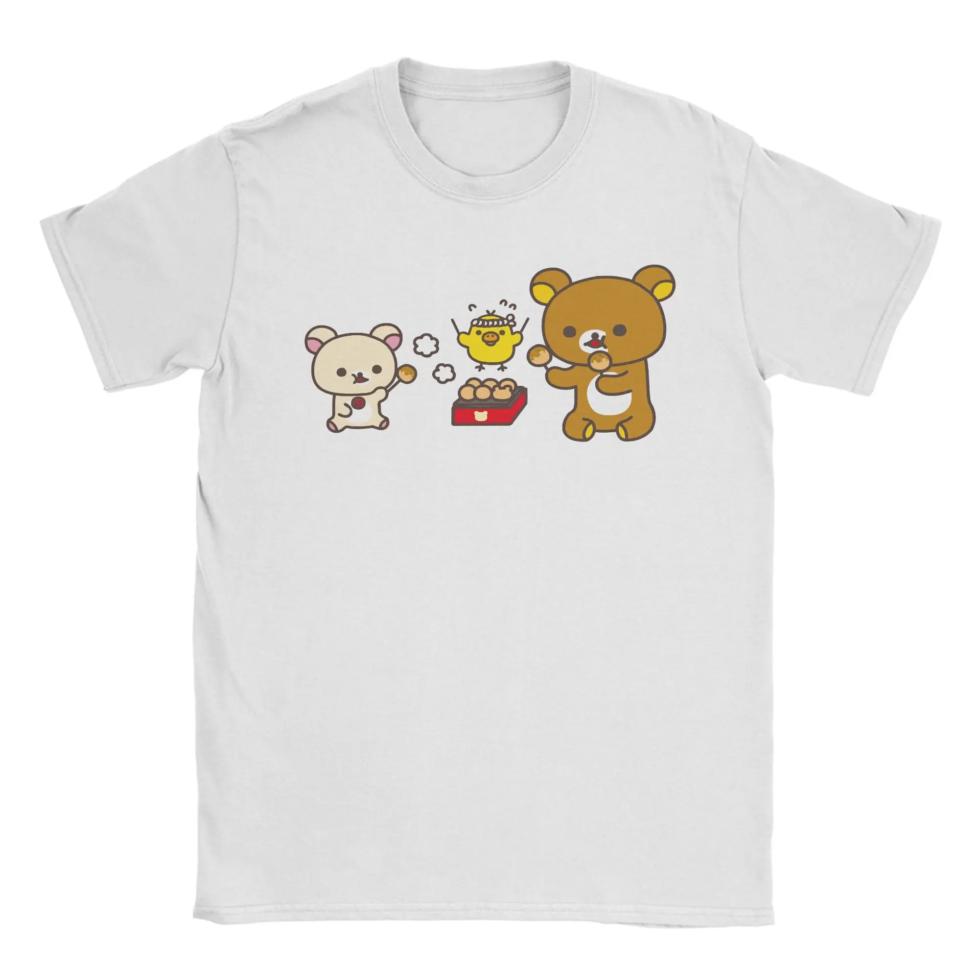 Cartoon Bear Rilakkuma Korilakkuma T Shirts Men's  Pure Cotton Novelty T-Shirt Crew Neck  Tees Short Sleeve Clothing Printing