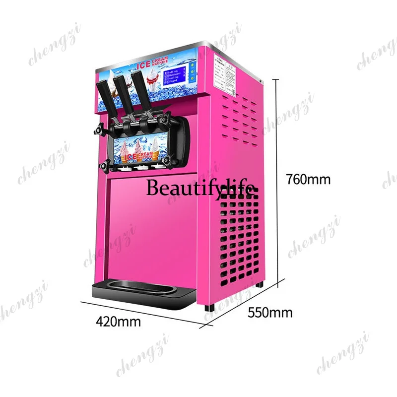 Automatic Commercial Soft Serve Ice Cream Maker with 3 Flavors Multifunctional Fruit Ice Cream Making Machine for Business Sale