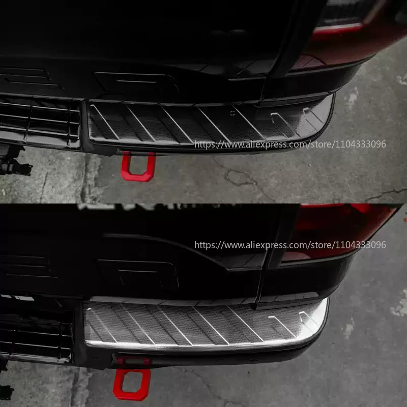 Car Trunk Bumper Door Sill Cover For Ford Ranger T9 2023 2024+  Stainless Steel Rear Fender Protector Stick Decoration