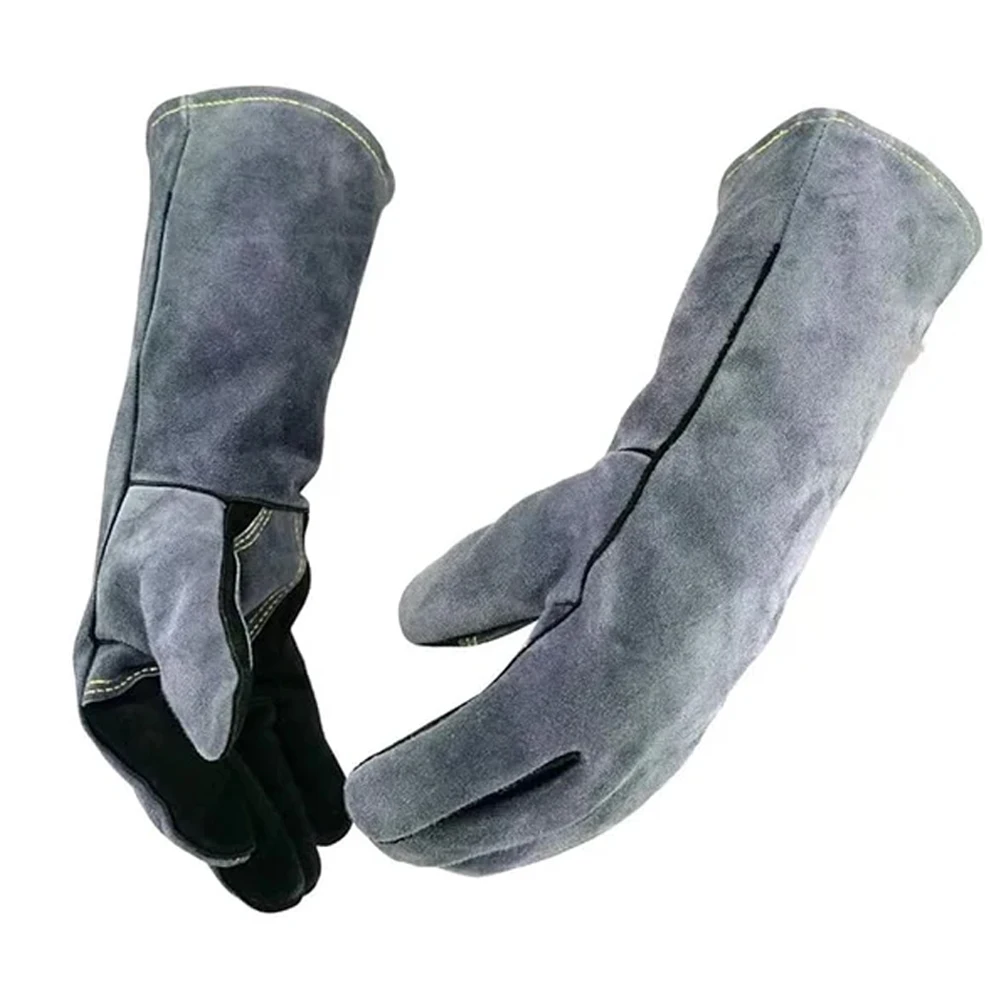 40cm Extended Welding Gloves Double-layer Heat Insulation Puncture Resistant Welding Gloves Garden Working Safety Gloves