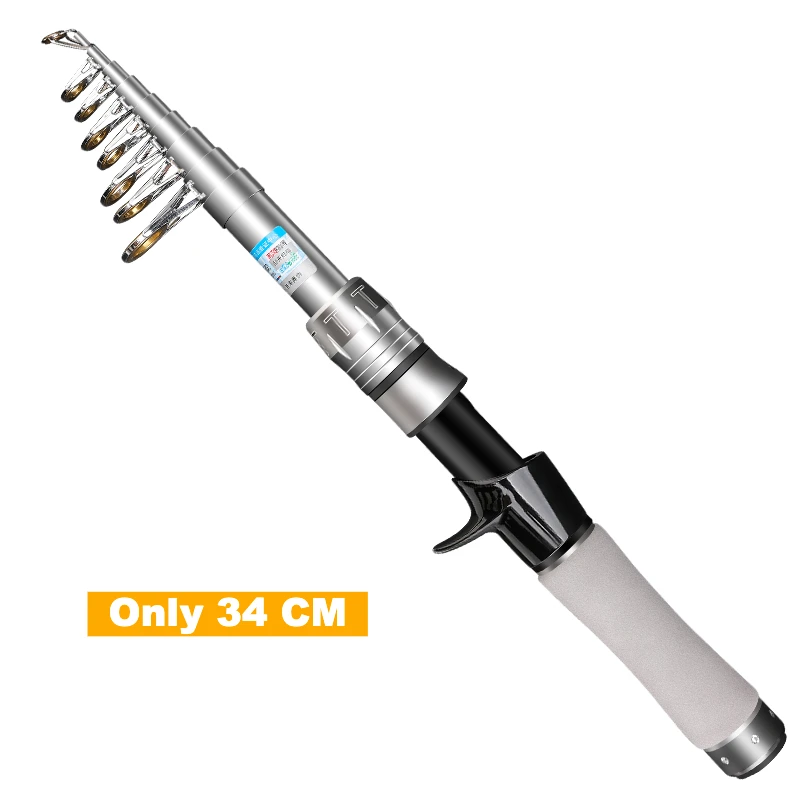 Mini Casting Rod Ultra-Portable Lure Fishing Telescopic Short-Section Pole Compact Sea Ultra-Hard Sliding Float Travel Gear