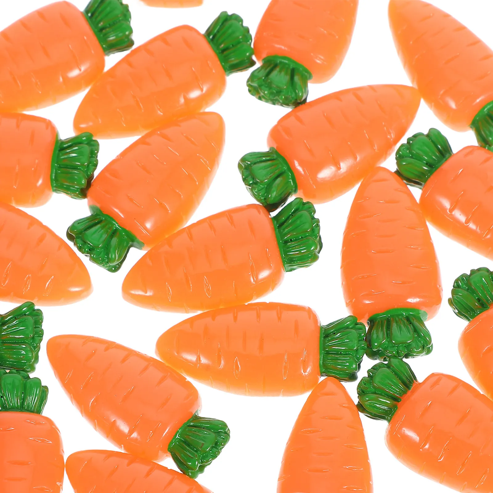 20Pcs Flatback Carrot Resin Charms Realistic Texture DIY Scrapbooking Craft Embellishments for Easter Egg Fillers Jewelry Hair
