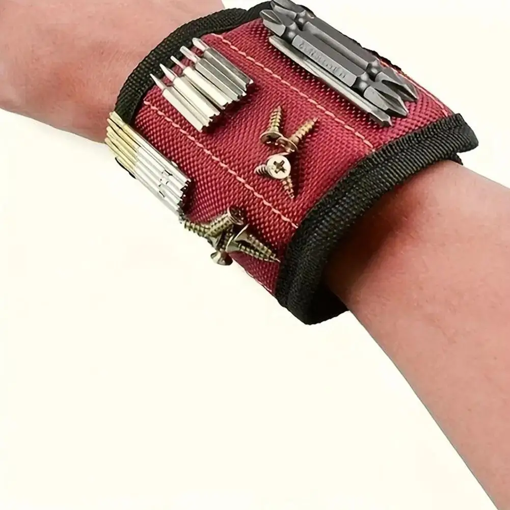 Strong Magnetic Portable Tool Wristband Adjustable Bag Small Metal Electrician Phone Wrist Belt Screws Cp Nails Bolts view 3