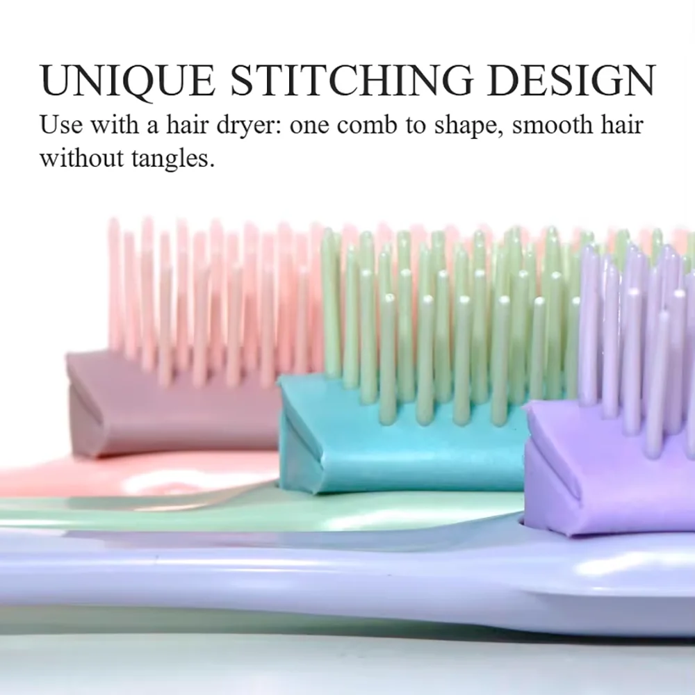 9-Rows Detangling Hair Brush Fluffy Comb Scalp Massage Salon Hairdressing Straight Curly Wet Hair Comb Styling Hair Tools