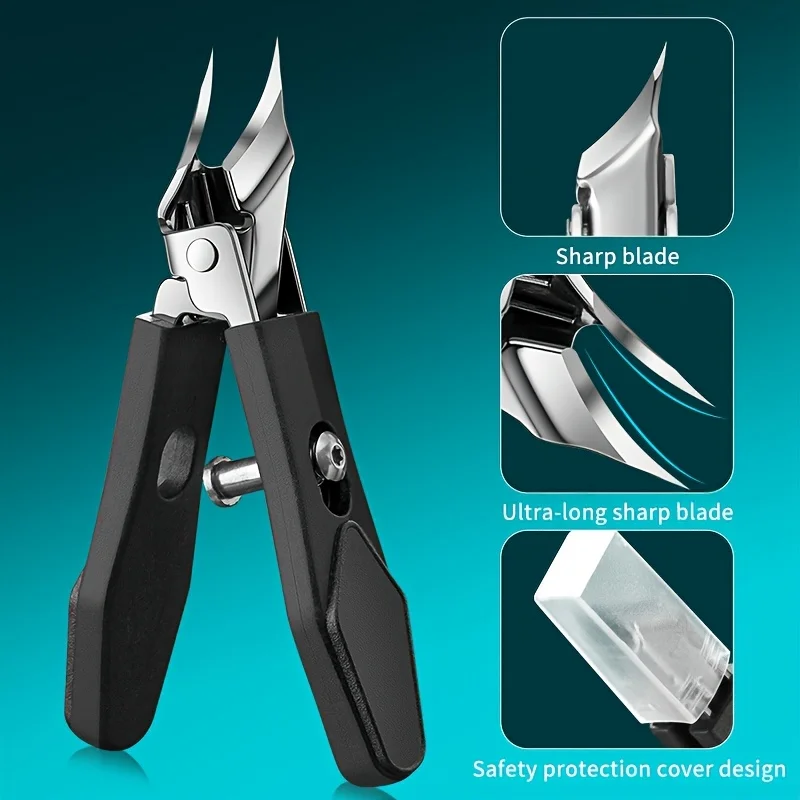 مقص أظافر مشطوف، مقبض طويل، مقص أظافر ذو طرف مائل، مناسب للعناية بالأظافر السميكة، أداة تشذيب الأظافر السميكة #1