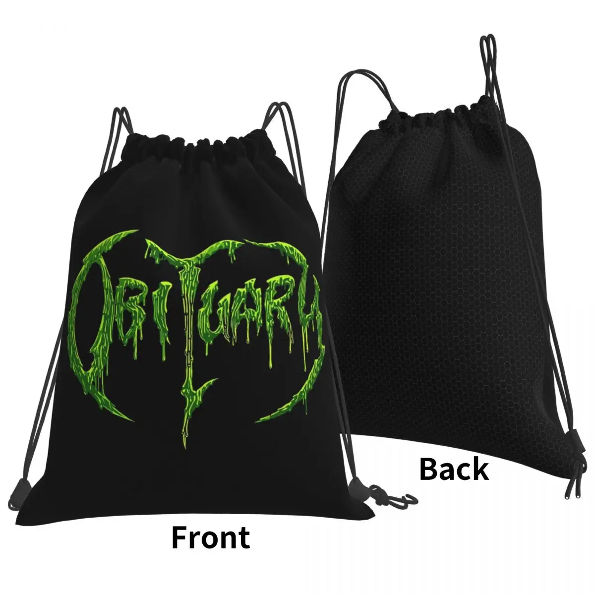 Adult Obituary Band Logo Death Metal Trucker Backpacks Casual Drawstring Bundle Pocket Shoes Bag Book Bags for Man Woman School