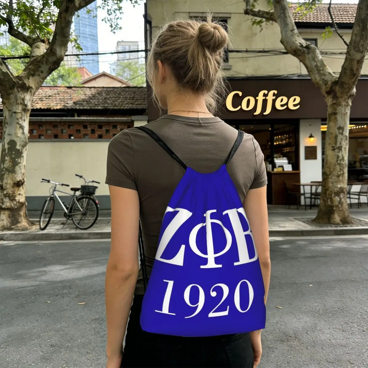 Zeta Phi Beta Sorority Logo Greek Letter 1920 Backpacks Fashion Drawstring Bags Sports Bag Book Bags for Man Woman Students