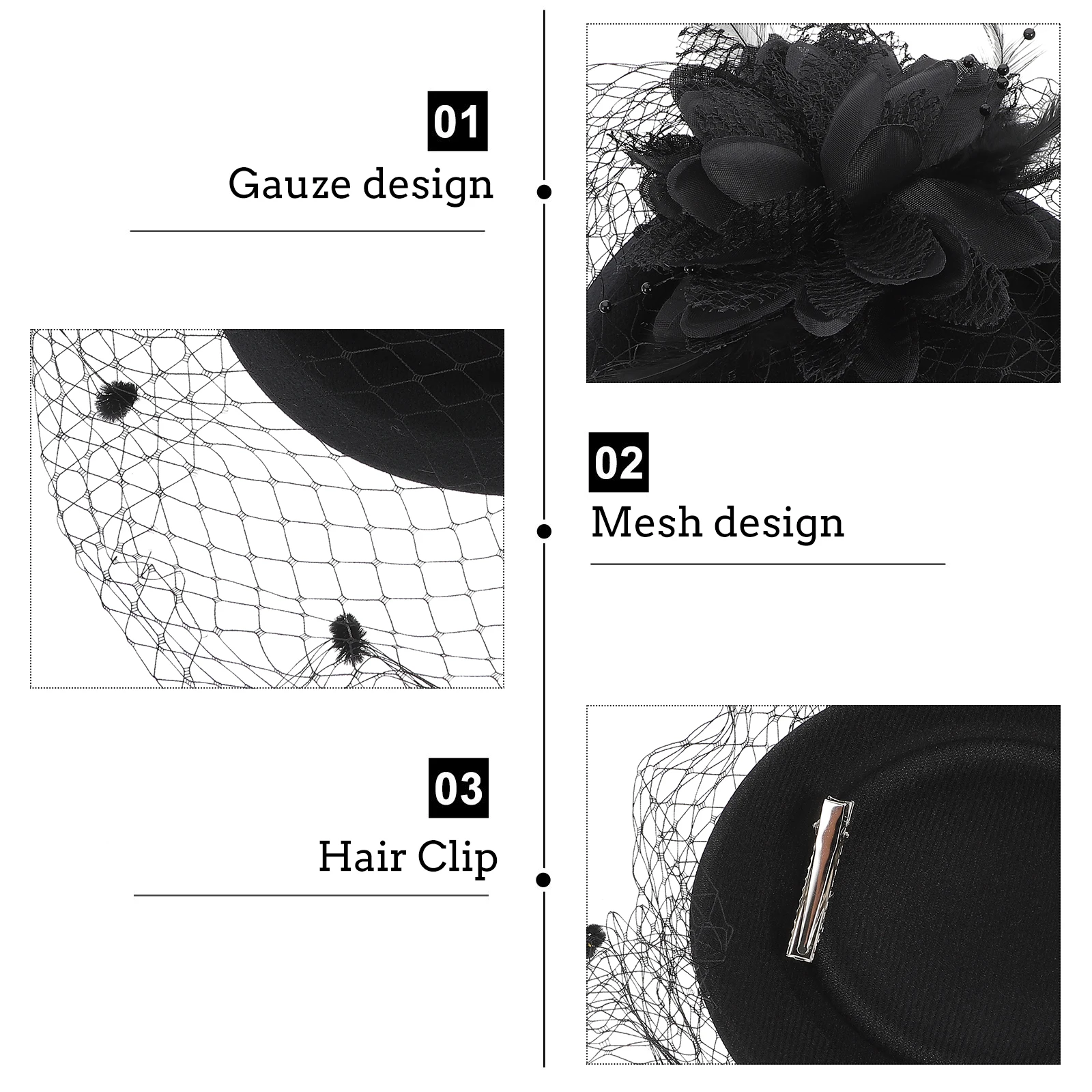 

1pc Women 20S 30S Pillbox Fascinator Hat Mesh Veil Flower Decoration Party Wedding Tea Cocktail 50S Headwear Hairband