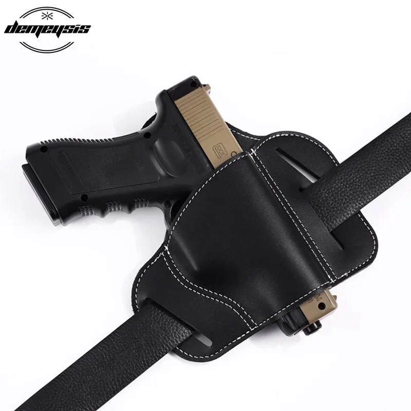 OWB Gun Holster Leather Concealed Belt Gun Holster for Glock 17 19 22 23 43 Sig Sauer P226 P229 Ruger for Beretta 92 M92