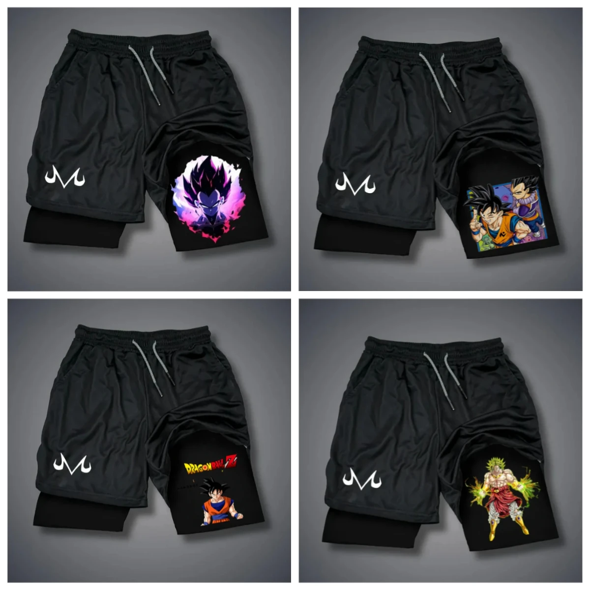 

25 Summer Hot-selling New Anime Dragon Ball Series 3D Fashion Fake Two-piece Shorts Outdoor Casual Street Breathable Shorts