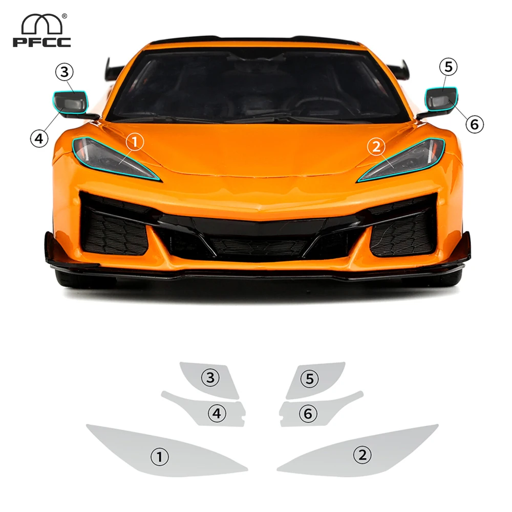 

Headlight Rearview TPU Protection Film For Corvette C8 Coupe Z06 2023 2024 Pre-cut Clear PPF Anti-scratch Resistant Invisible
