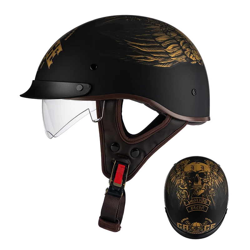 New motorcycle helmet four seasons universal retro half helmet China 3C certified men and women cruise motorcycle helmet.