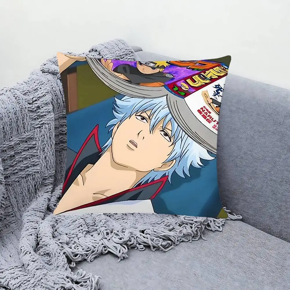 Anime G-Gintama Throw Pillow Covers Pattern Cushion Cover Suitable For Sofa Bedroom Car Pillow Cover