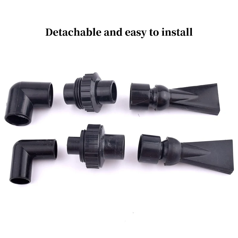 1Pc Black Adjustable Aquarium Tank Pump Duckbill Nozzle 360° Rotation Water Outlet Duckbilled Sprinklers Return Pipe Fittings