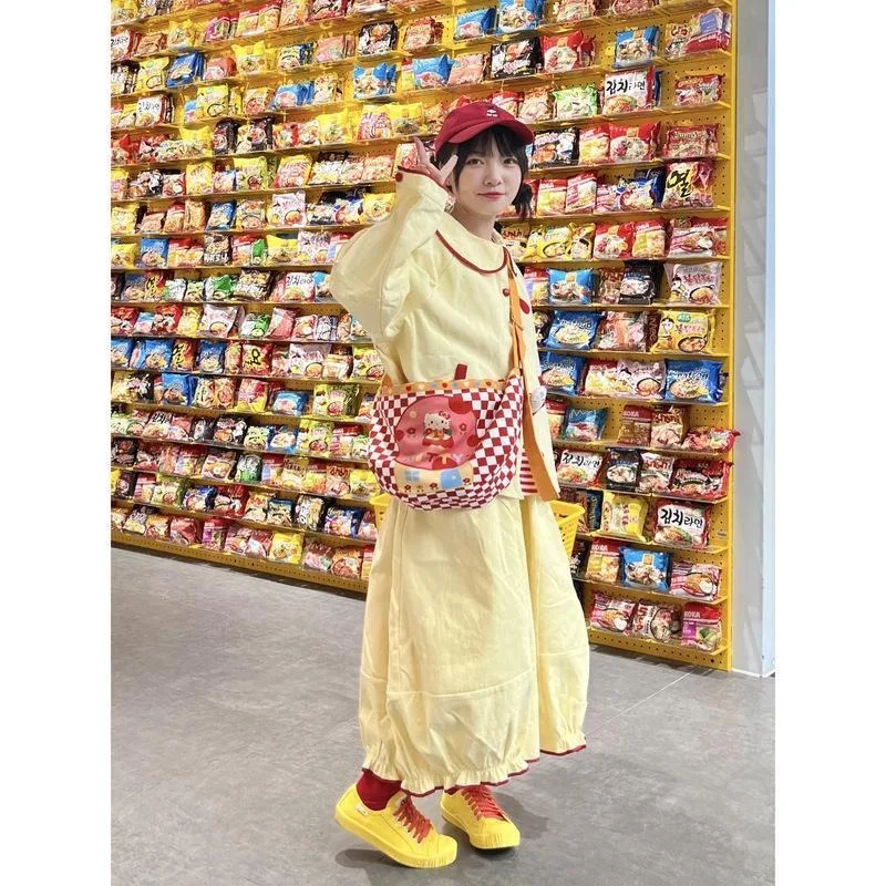 

Kawaii Sanrio Cute Cartoon Crossbody Bag Students Children Hello Kitty Shoulder Bag Large Capacity Storage Package for Kids