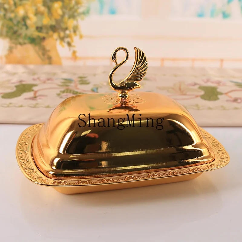 

PYH high-grade fruit plate with lid metal products hotel home KTV snack snack plate snack plate decoration table